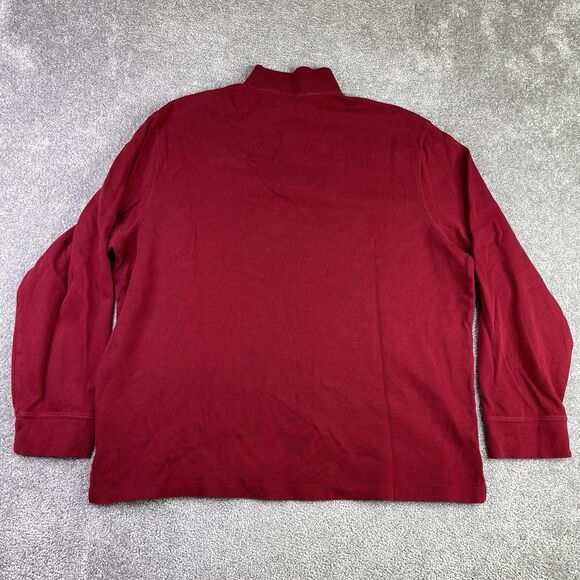 Polo Ralph Lauren Sweater Men’s XXL Red Estate Rib 1/4 Zip Mock Neck Knit - Picture 4 of 9